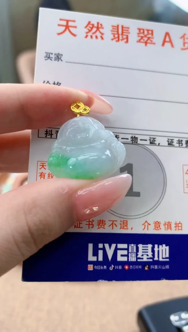 颈饰未镶嵌翡翠天然A货翡翠挂件