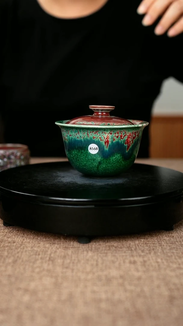 杯子A568#于大鹏一级品原矿钧瓷盖碗