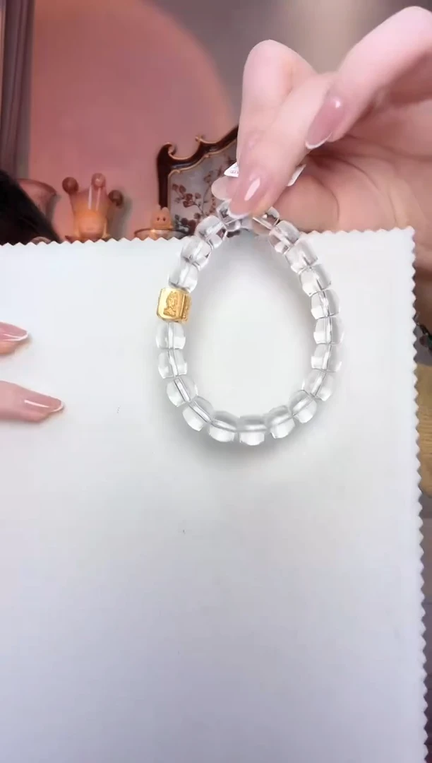 【闪购商品】水晶手链未镶嵌白水晶18K金四不佛手链