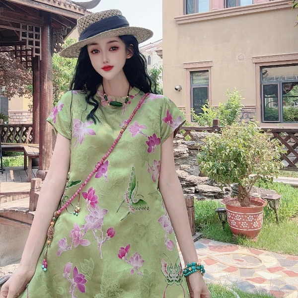 (禧隐.远山黛长）国风新中式气质显瘦网红夏宽松中国风女装上衣裙