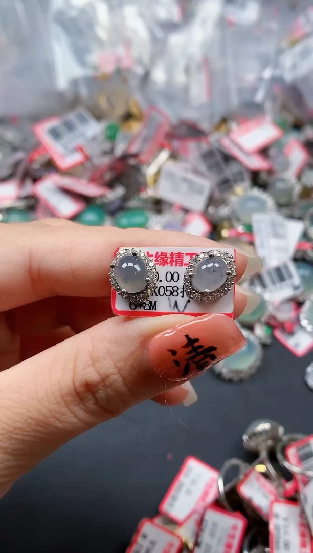 银S925镶嵌戒指翡翠天然A货缅甸翡翠