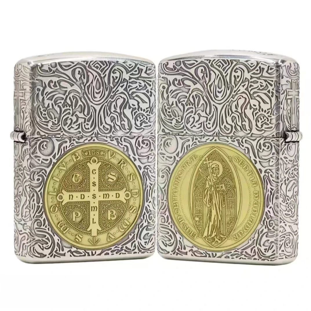 ZIPPO/之宝【包银鎏金康斯坦丁】立体浮雕 盔甲防风打火机DYX1H1