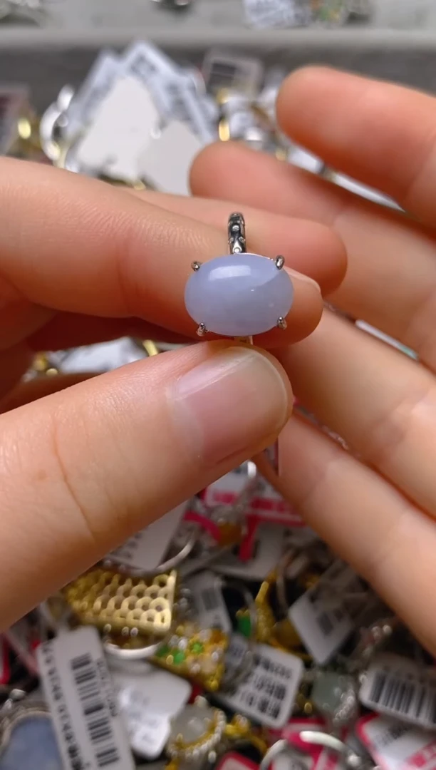 银S925镶嵌戒指翡翠百内无证书