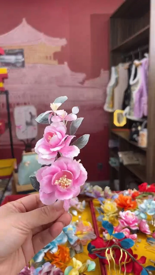 【闪购商品】刺绣非遗绒花（发饰）