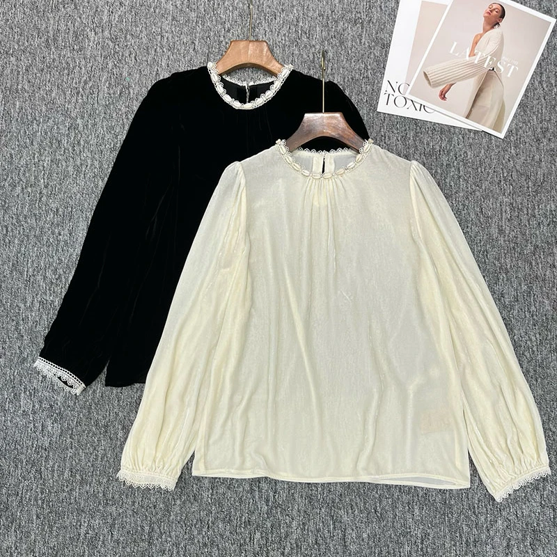 222301 真丝丝绒衬衫