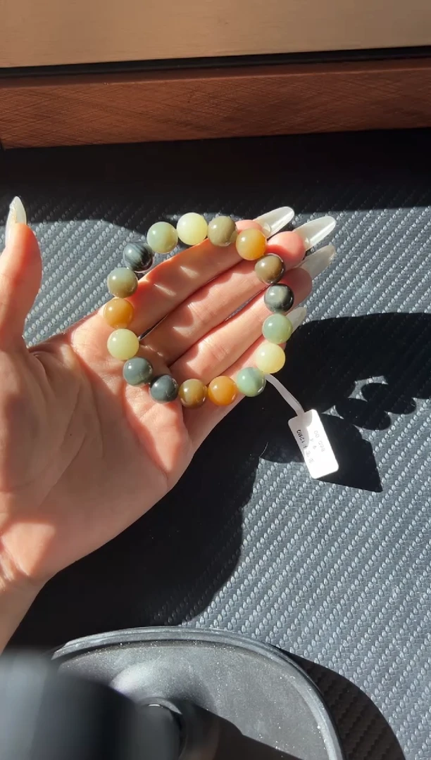 未镶嵌手串和田玉若羌微色差卡12手串J