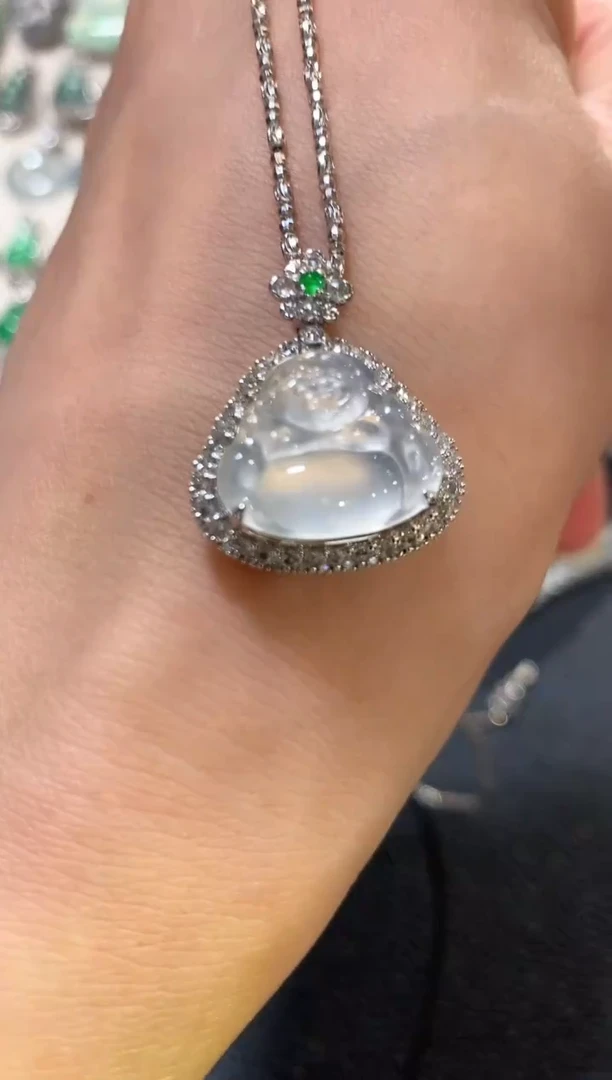 吊坠(不含链)18K金镶嵌翡翠n22