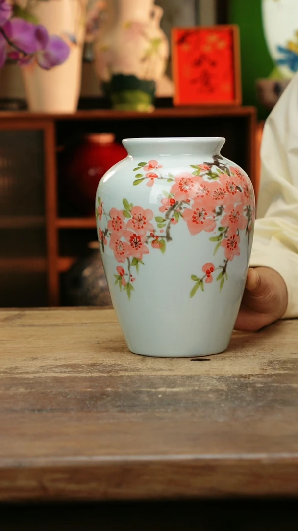 瓷片 景德镇纯手工釉下彩精品花瓶