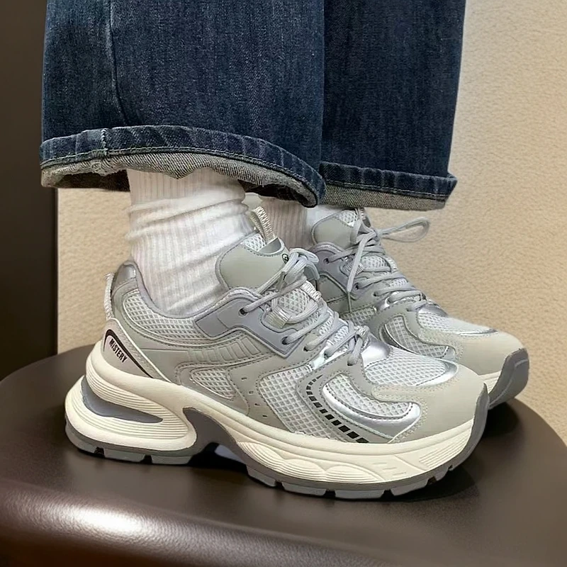 212夏季新款女士老爹鞋女厚底新款百搭显脚小休闲透气运动鞋透气