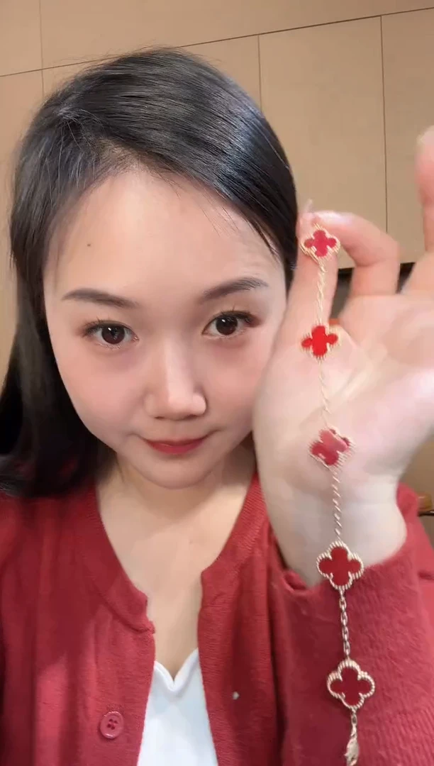 【闪购商品】玛瑙/玉髓手链18K金镶嵌红色k黄，五花手链GHJ