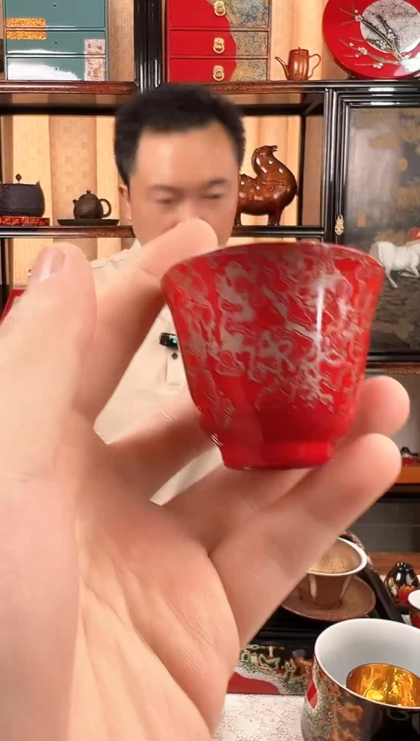 红色大漆客杯太古大漆大漆茶杯