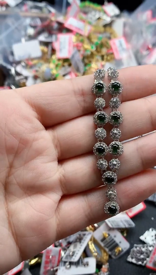 银S925镶嵌戒指翡翠天然A货缅甸翡翠