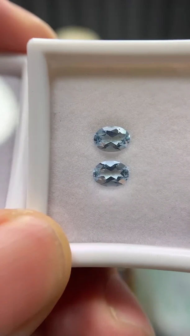 裸石海蓝宝石椭圆 多样性发货一对2粒