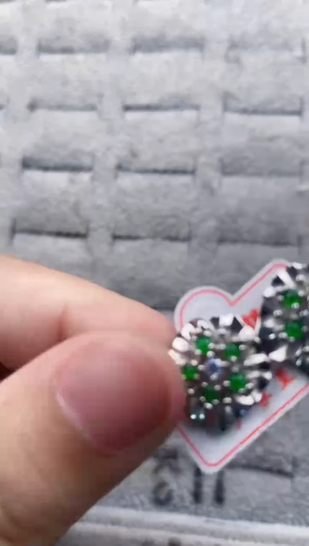 银S925镶嵌戒指翡翠444    1