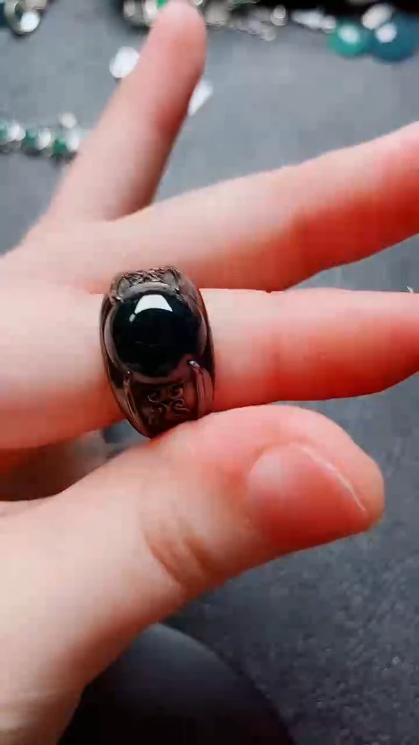 翡翠戒指银S925镶嵌翡翠