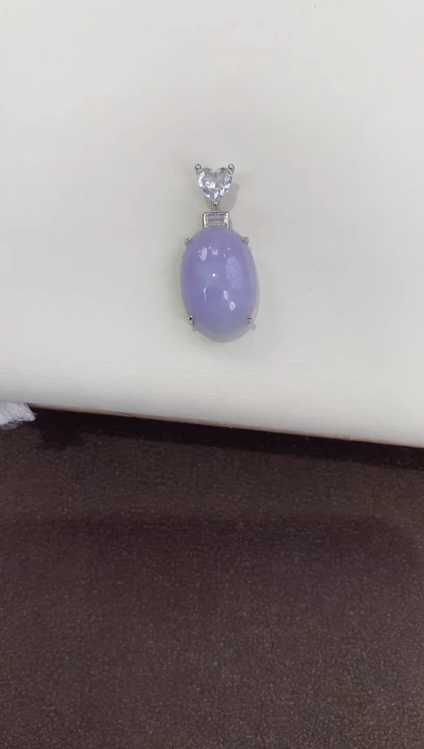 颈饰银S925镶嵌翡翠天然缅甸a货翡翠