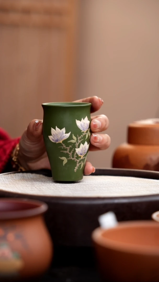 【闪购商品】紫砂茶壶民国绿闻香杯紫玉兰