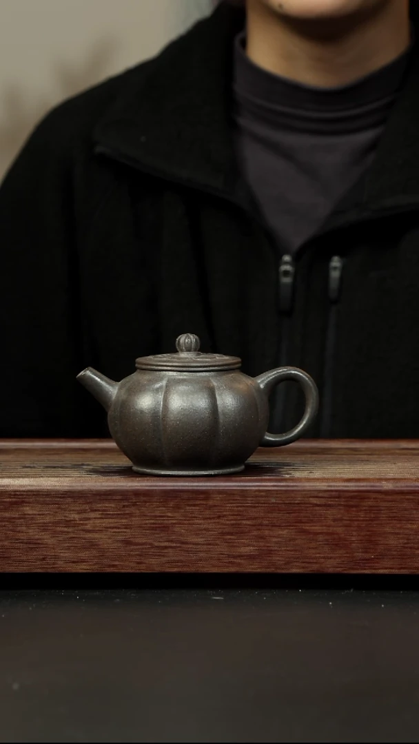 茶壶紫砂岩中泥三拼 灯笼壶