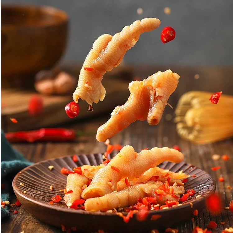 近期生产无骨鸡爪500g/1000g休闲解馋小零食泡椒味鸡爪