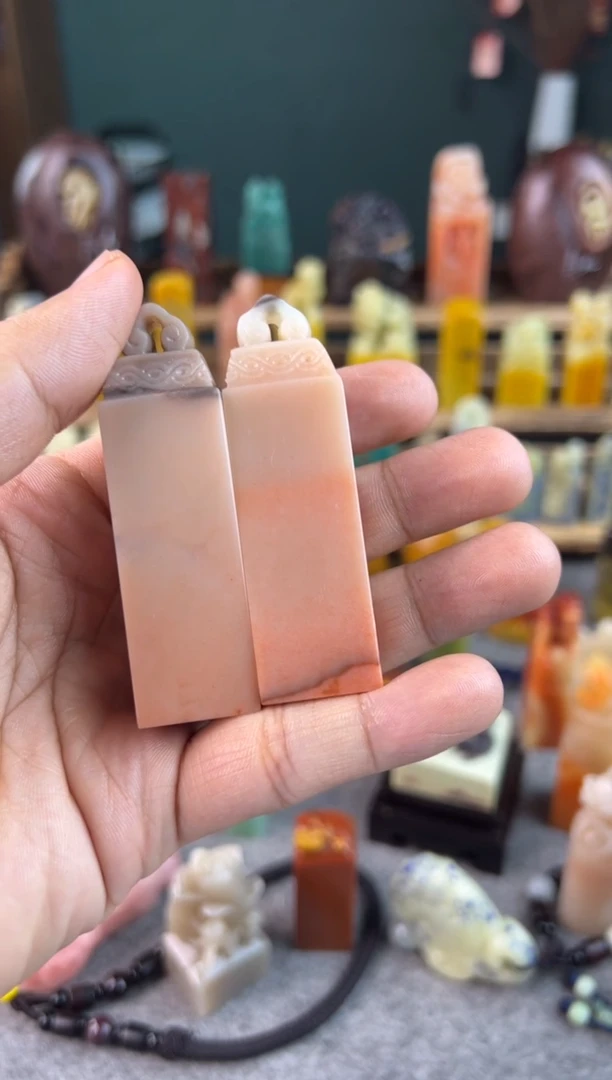 老挝石秋*?芙蓉体神纹如意对章2*2*7