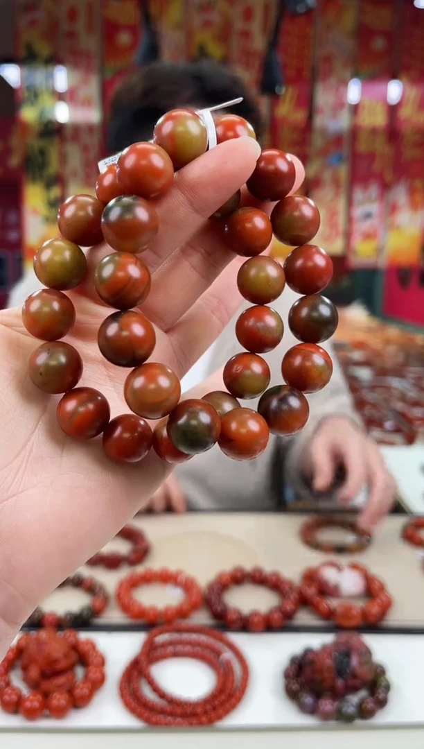 未镶嵌包浆大山包手串14+南红玛瑙（多样式发其一）
