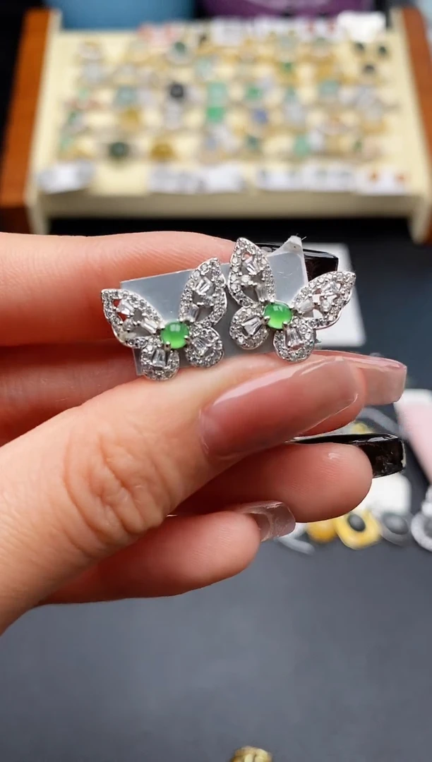 翡翠银S925镶嵌戒指11111111+10