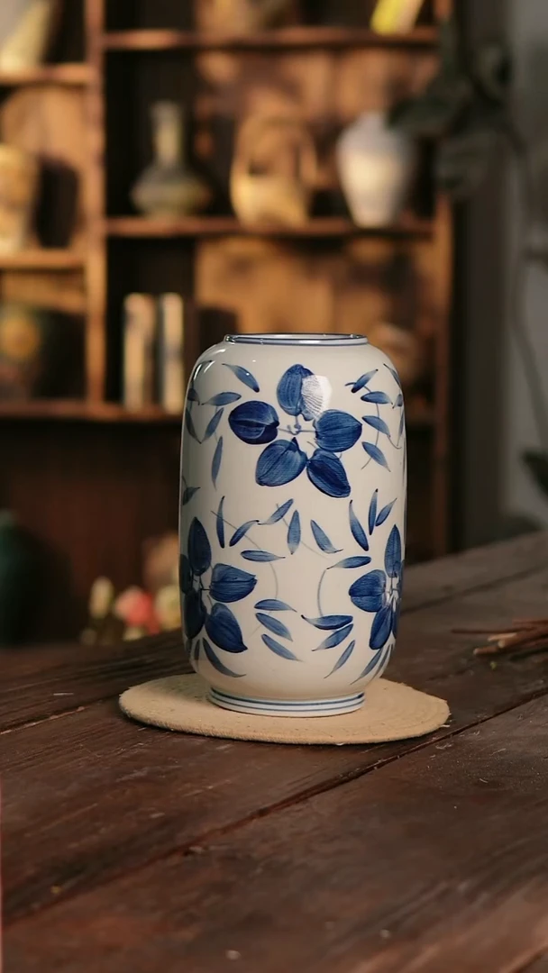 摆件30-368 陶瓷花器高28口径10