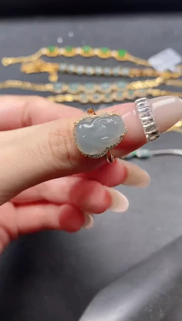 银S925镶嵌戒指翡翠51151