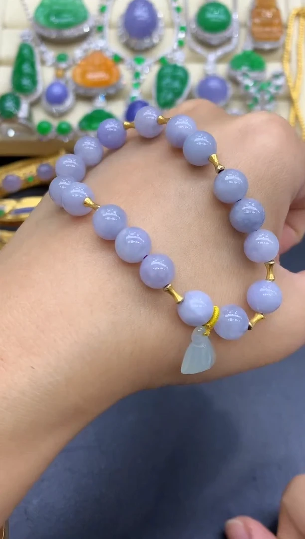 18K金镶嵌手链翡翠31-中国好珍宝