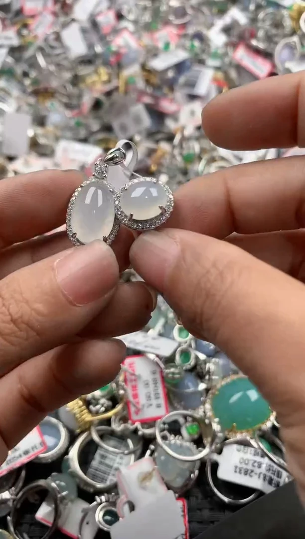 银S925镶嵌戒指翡翠11                 5