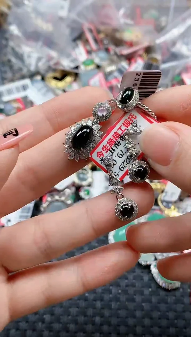 银S925镶嵌戒指翡翠天然A货缅甸翡翠