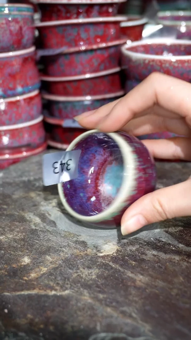 摆件陶精品窑变钧瓷茶器