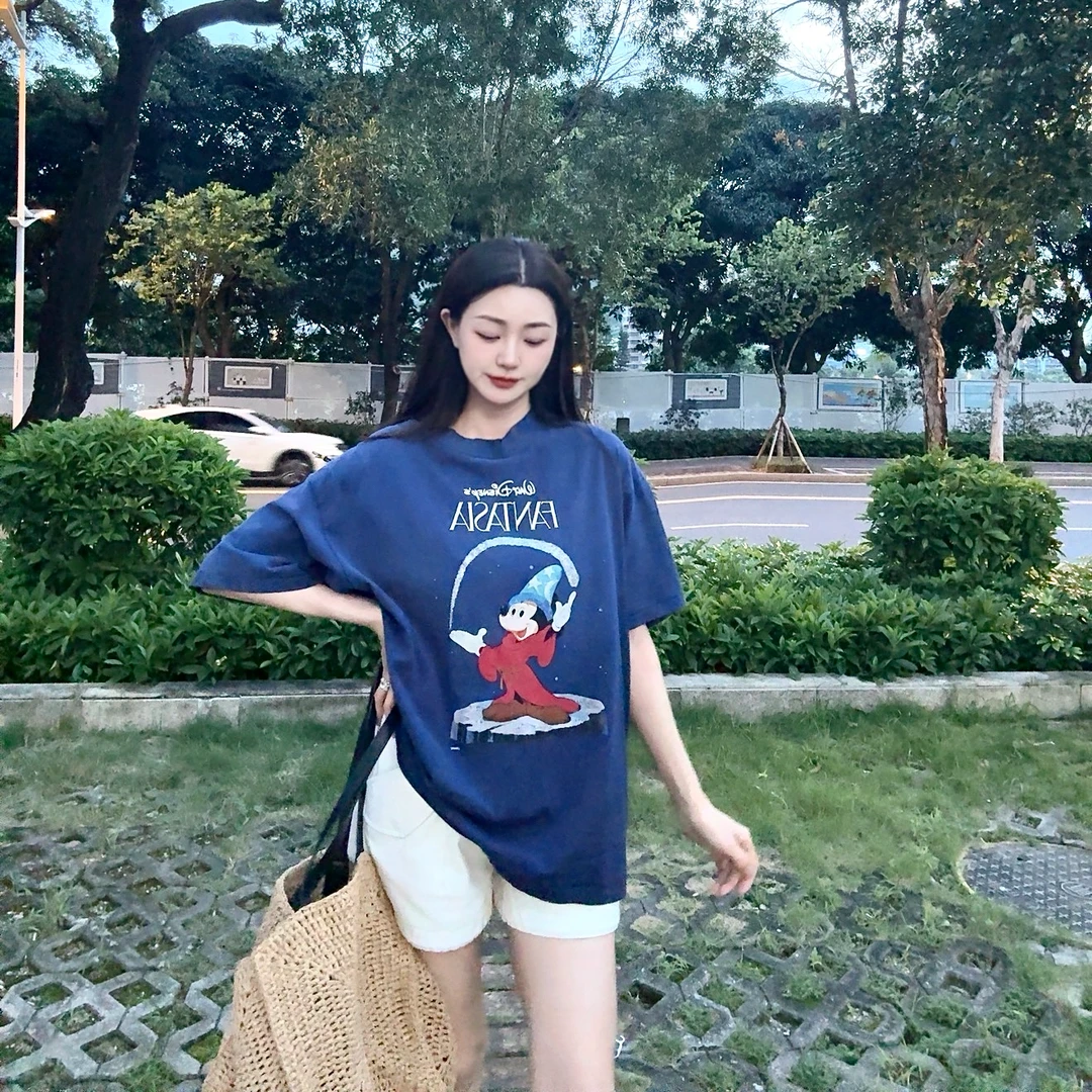 FAN魔法米奇短袖大T蓝