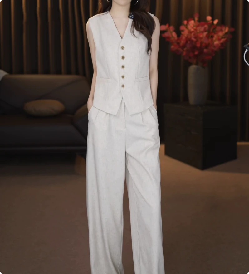 A新款套装女2025初夏高定轻奢气质显瘦套装女