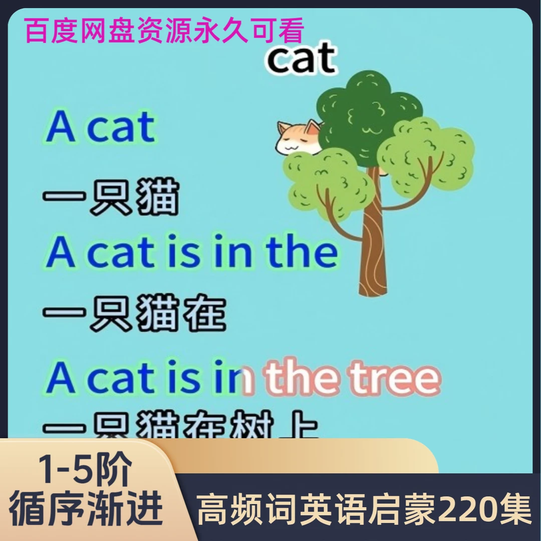 高频词英语220集金字塔启蒙英语1-5阶每日打卡英语启蒙神器视频