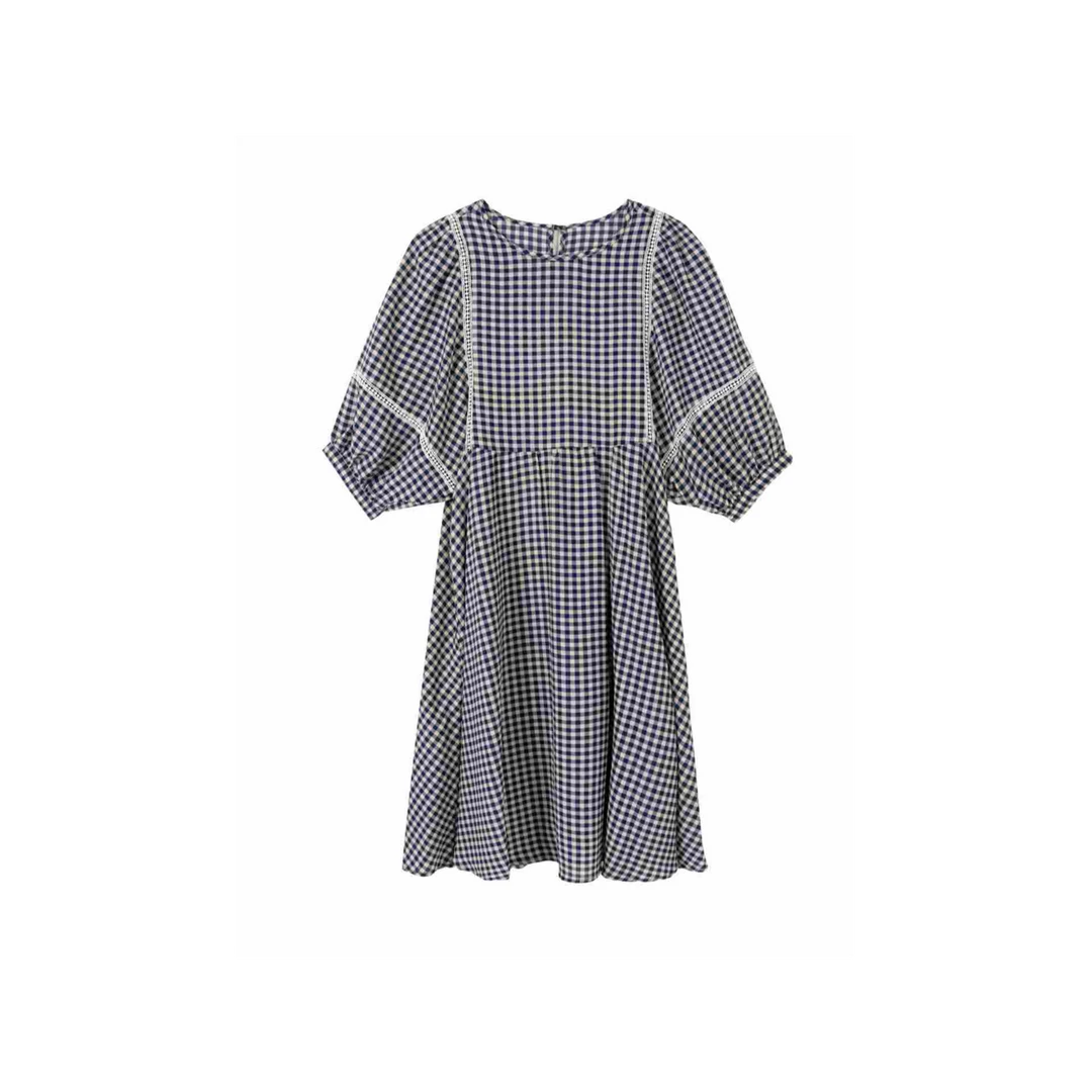 娟娟【格韵】设计感格子连衣裙气质中长裙LYQ2505-26156