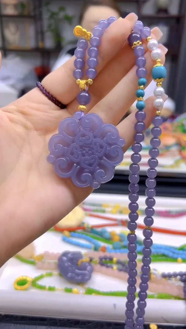 和田玉未镶嵌毛衣链DIY款M725