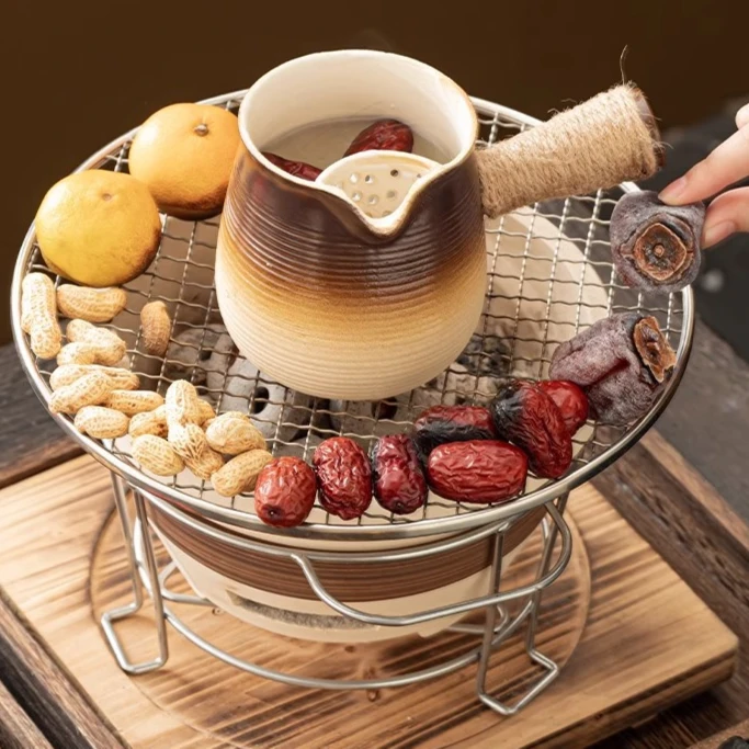 大号炉子罐罐茶煮茶器陶壶围炉煮茶烤茶罐日式侧把茶壶老