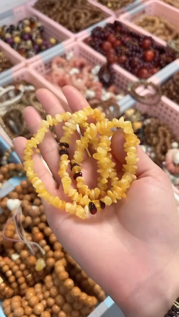 未镶嵌蜜蜡手串蜜蜡随形珠脖链手串