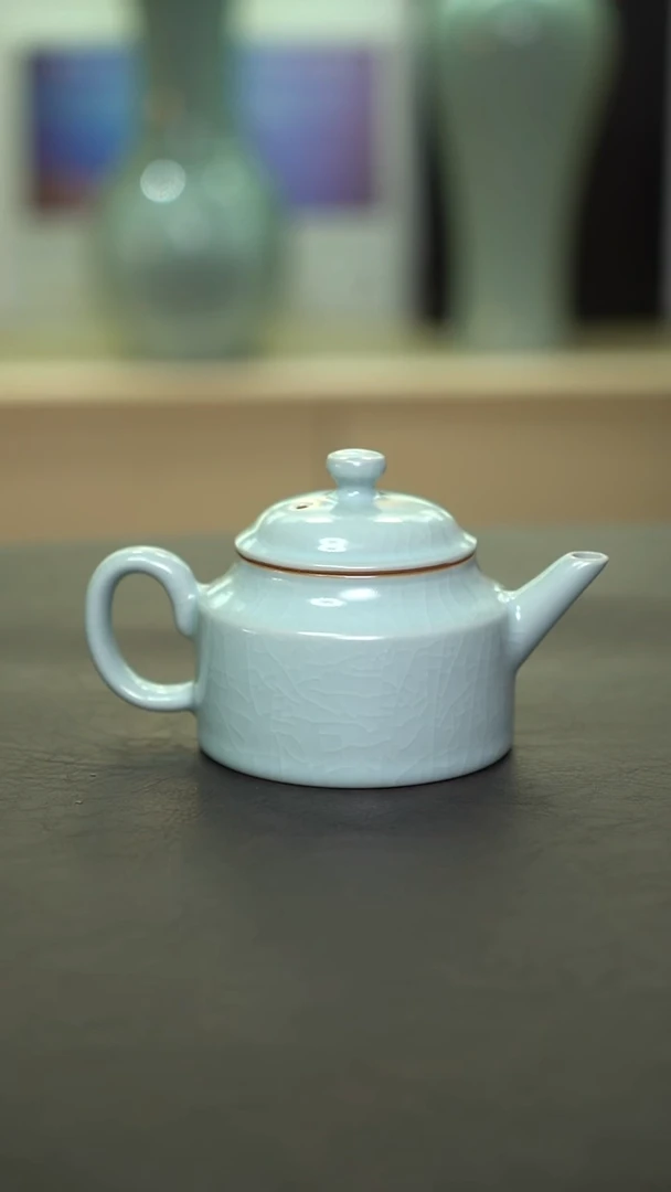 杯子瓷月白德中壶