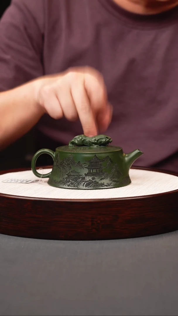 茶壶紫砂绿泥卧虎藏龙柱础