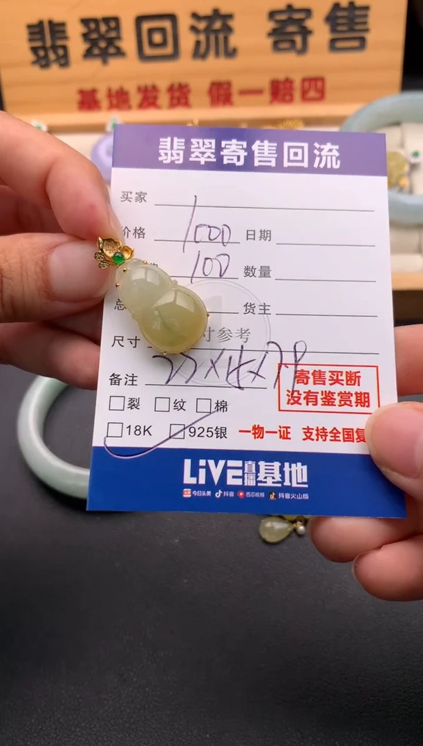 颈饰18K金镶嵌翡翠10146089
