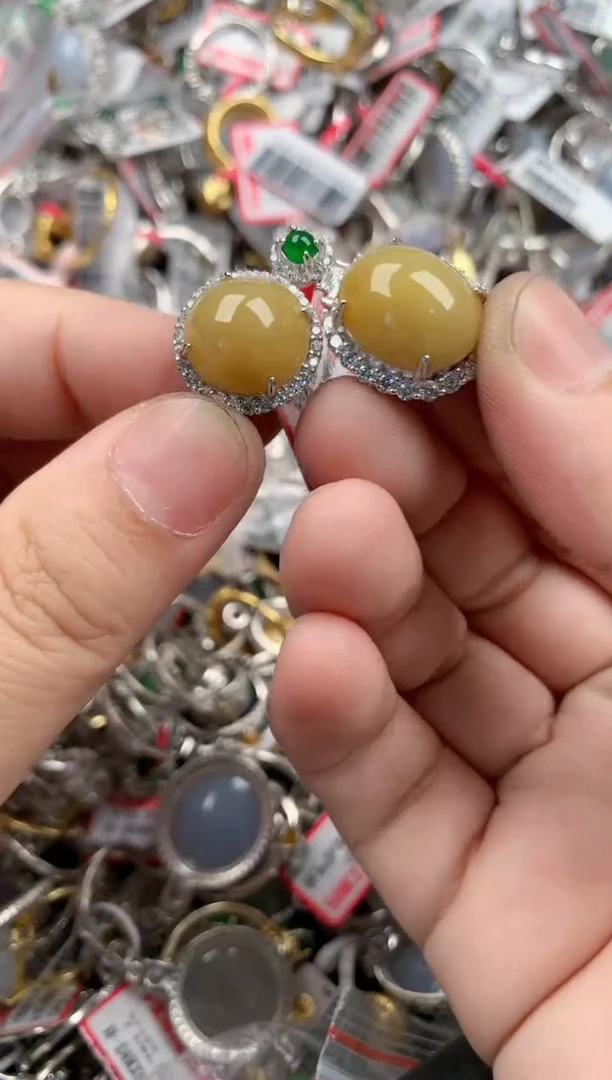 银S925镶嵌戒指翡翠777    5