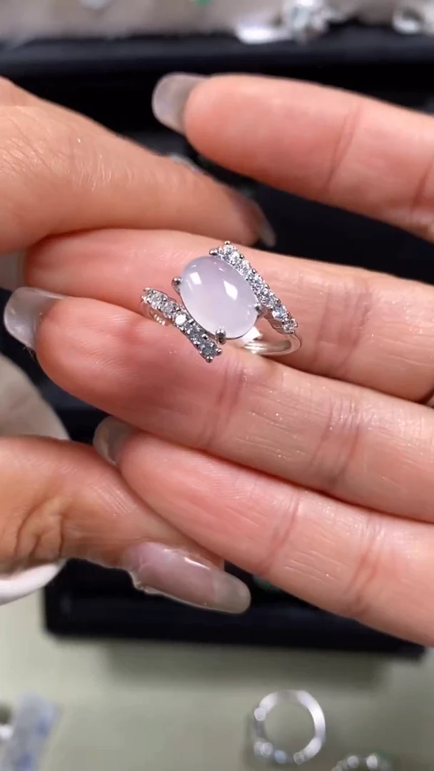 【闪购商品】翡翠戒指银S925镶嵌8278