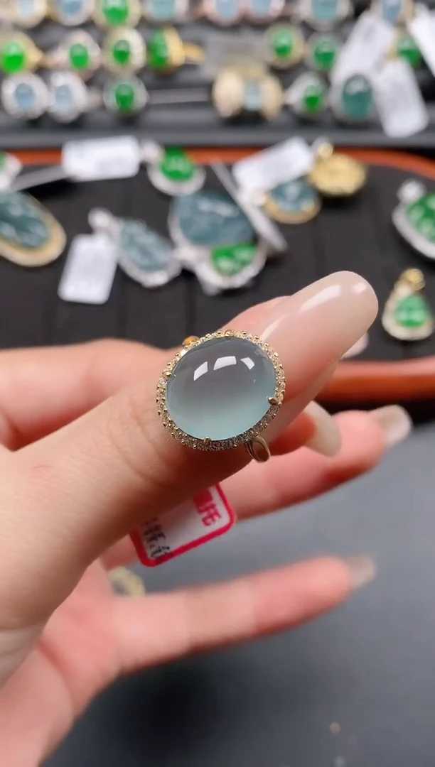 银S925镶嵌戒指翡翠11