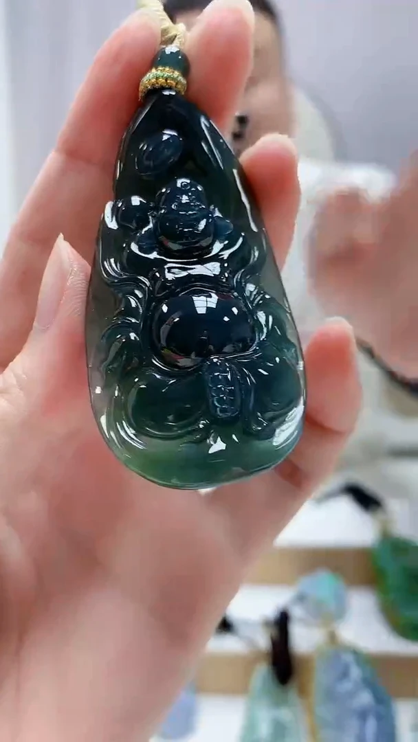 未镶嵌定制翡翠4898zm-毛货挂件佛公109