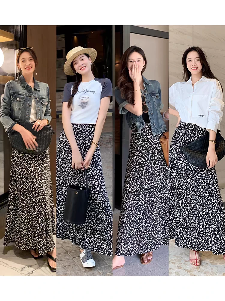 【叶子好物】CH156女士精品休闲空气层中长半裙