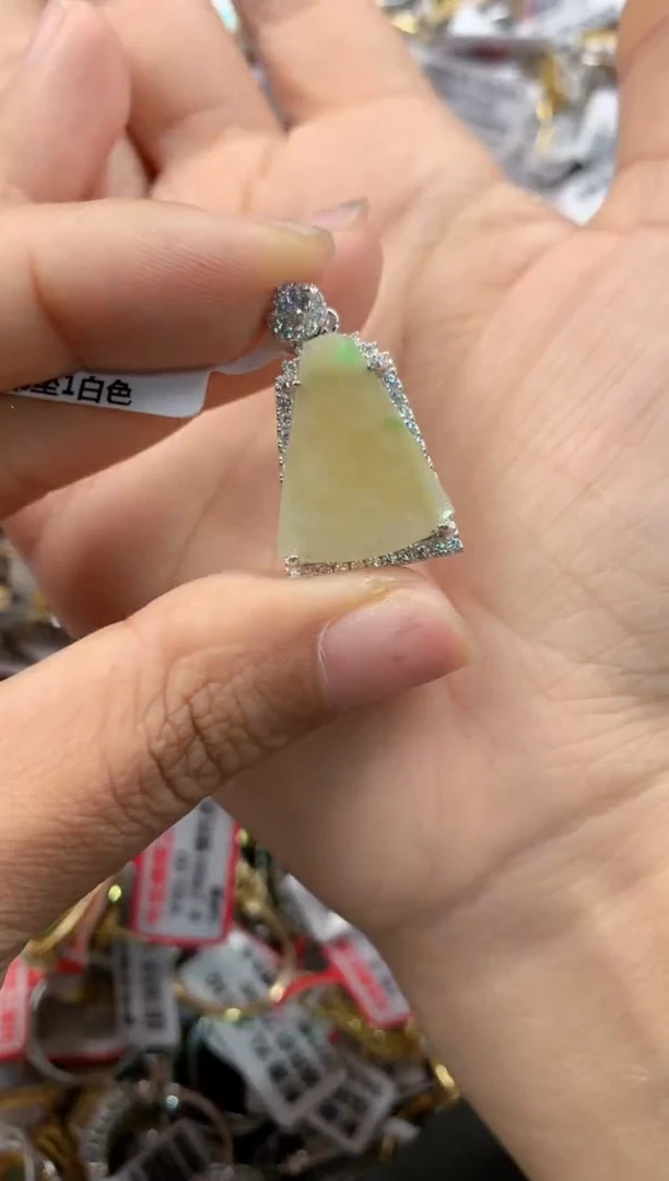 银S925镶嵌戒指翡翠5555----9