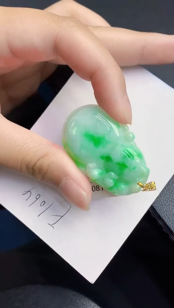 翡翠18K金镶嵌颈饰000000000