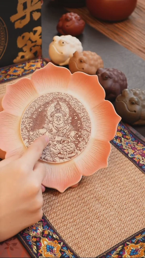 紫砂茶叶罐羊脂白玉段莲花壶承